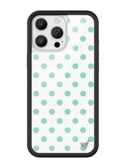 Wildflower iPhone case 16 Pro Max Polka Dot White Turquoise Cute