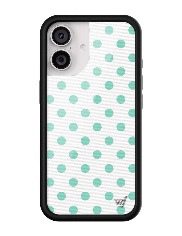Wildflower iPhone case 17 Polka Dot White Turquoise Cute