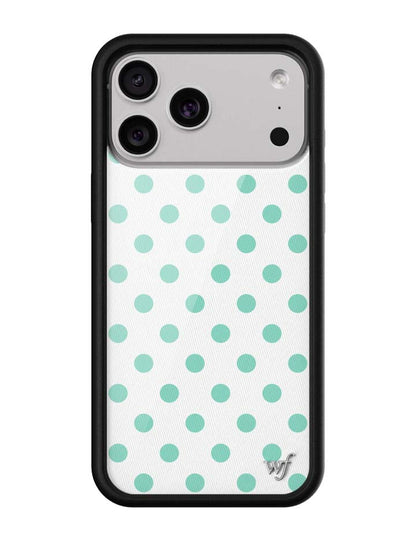 Wildflower iPhone case 18 Pro Max Polka Dot White Turquoise Cute