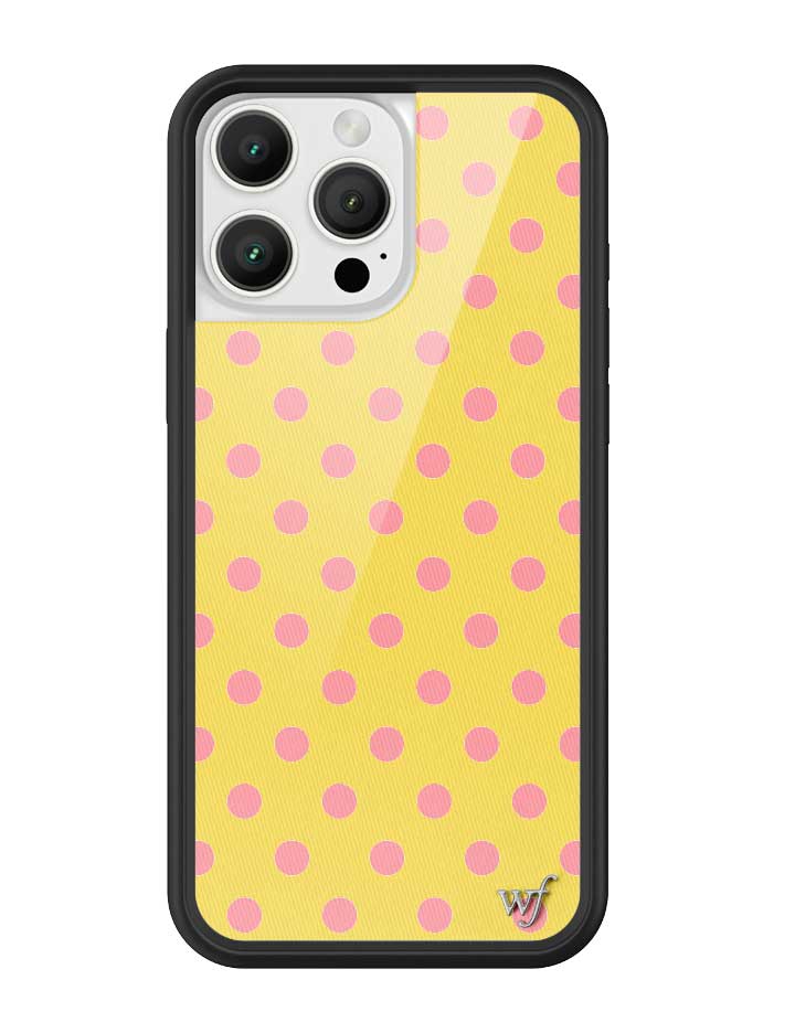 Wildflower iPhone case 16 Pro Max Polka Dot Yellow Pink Cute