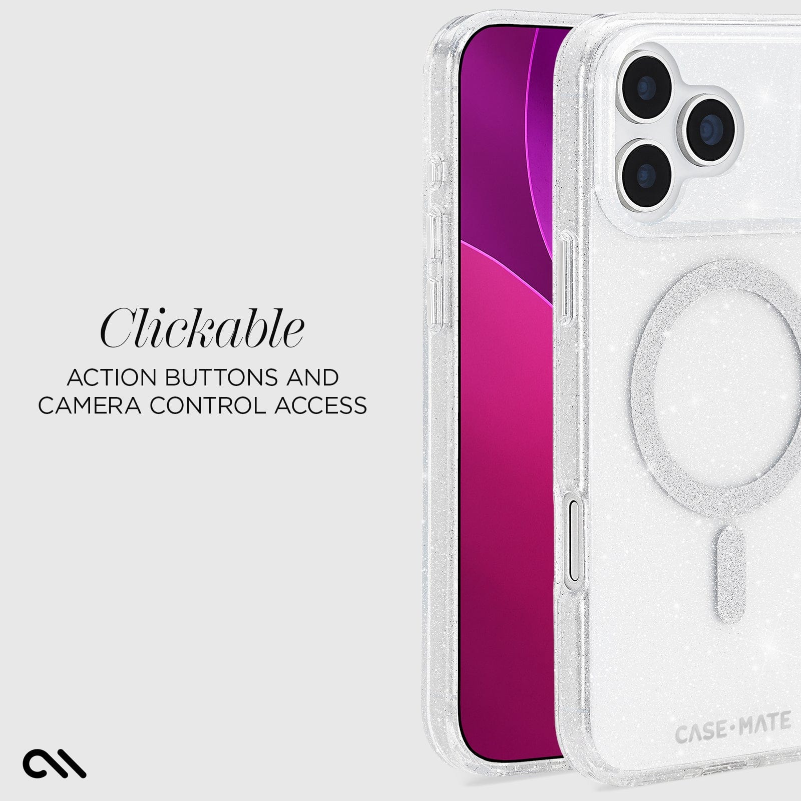 Clickable action buttons and camera control access