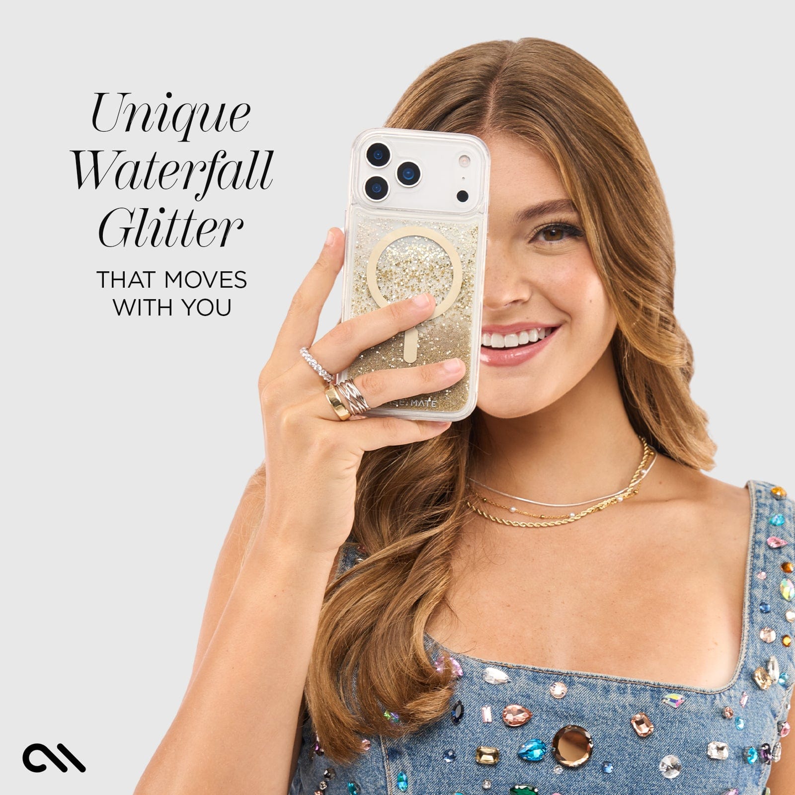 Unique Waterfall Glitter that moves with you 
#color_gold