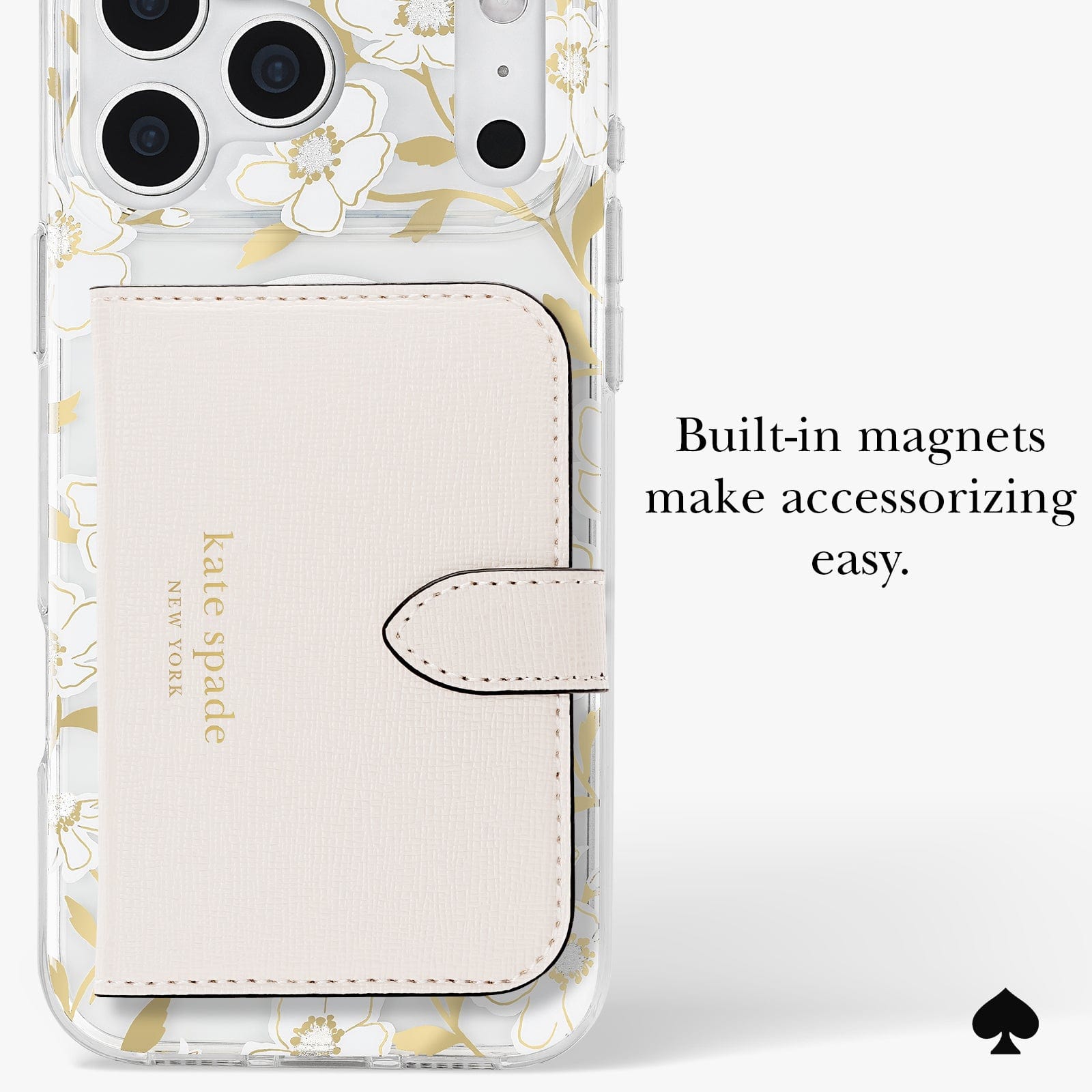 Built-in magnets make accessorizing easy