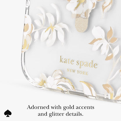 Adorned with gold accents and glitter details