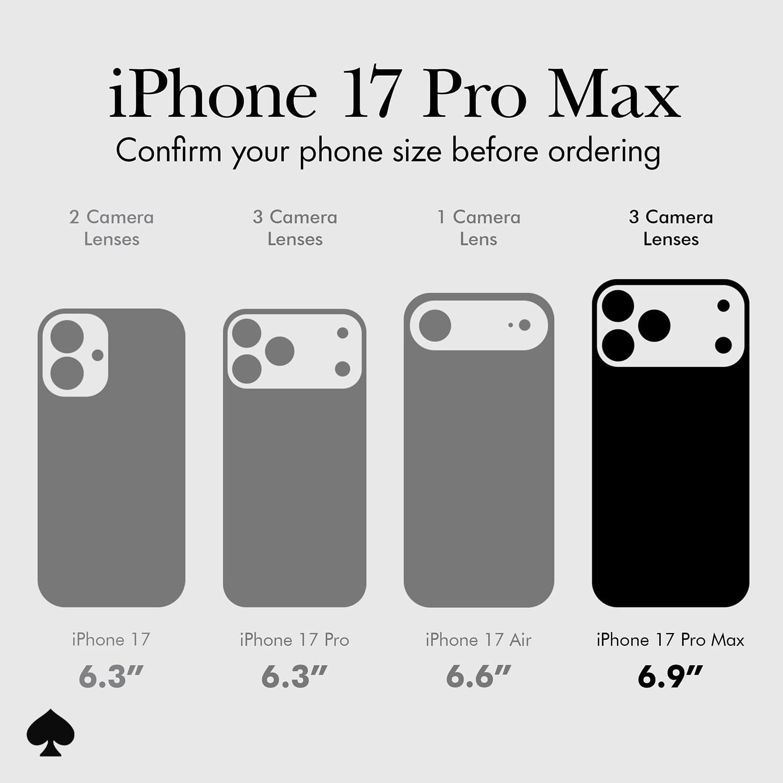 iPhone 17 Pro Max, confirm your phone size before ordering