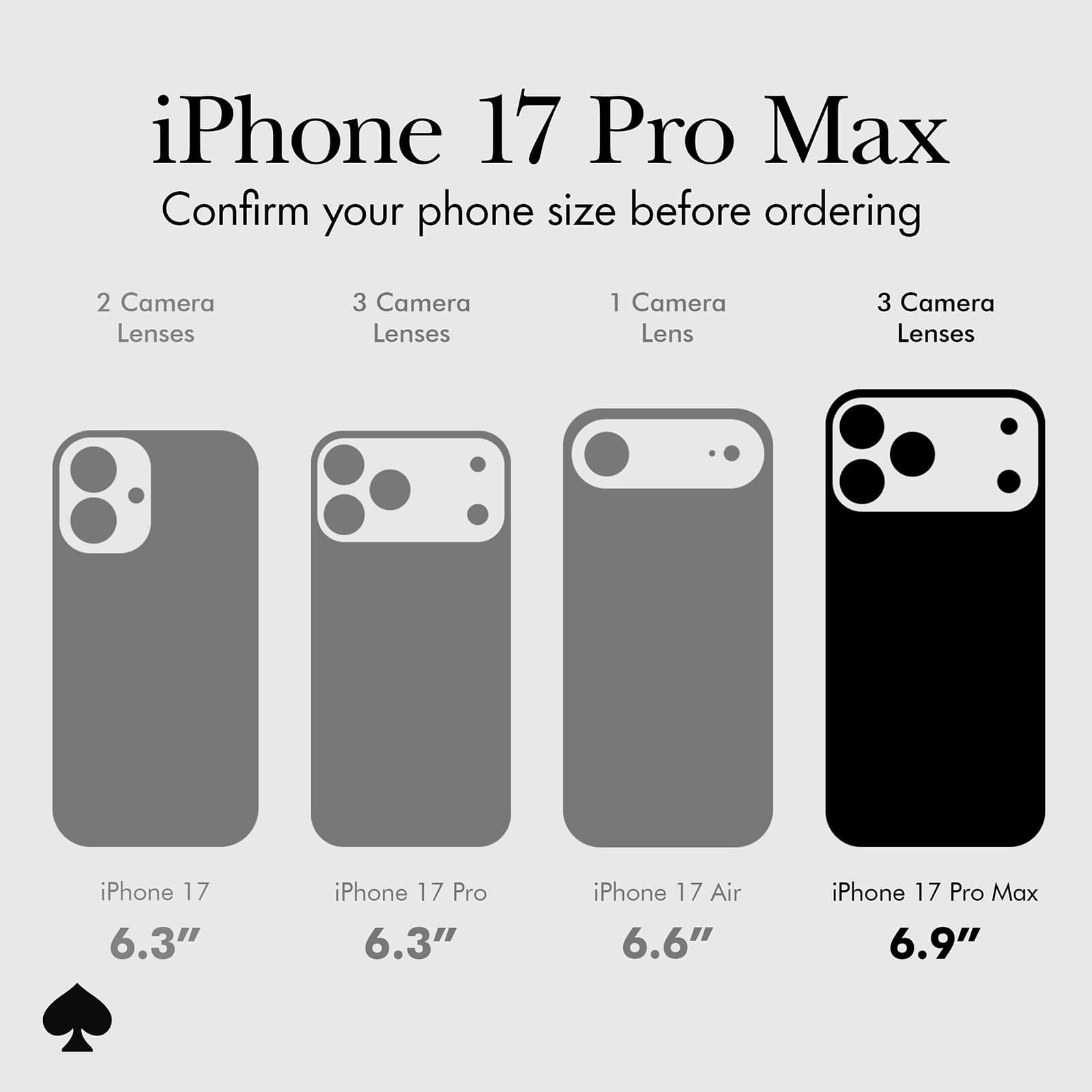iPhone 17 Pro Max confirm your phone size before ordering
