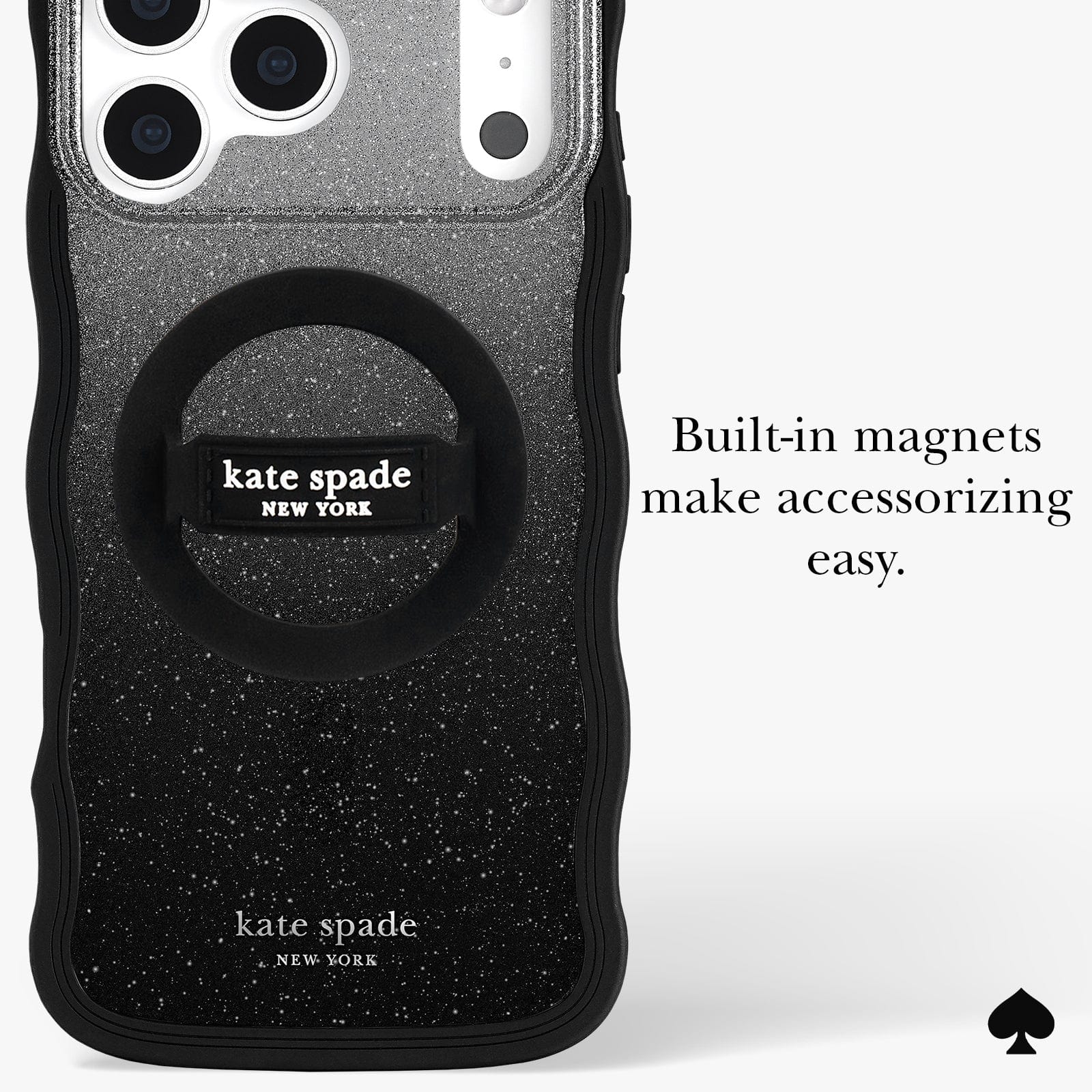 Built-in magnets make accessorizing easy