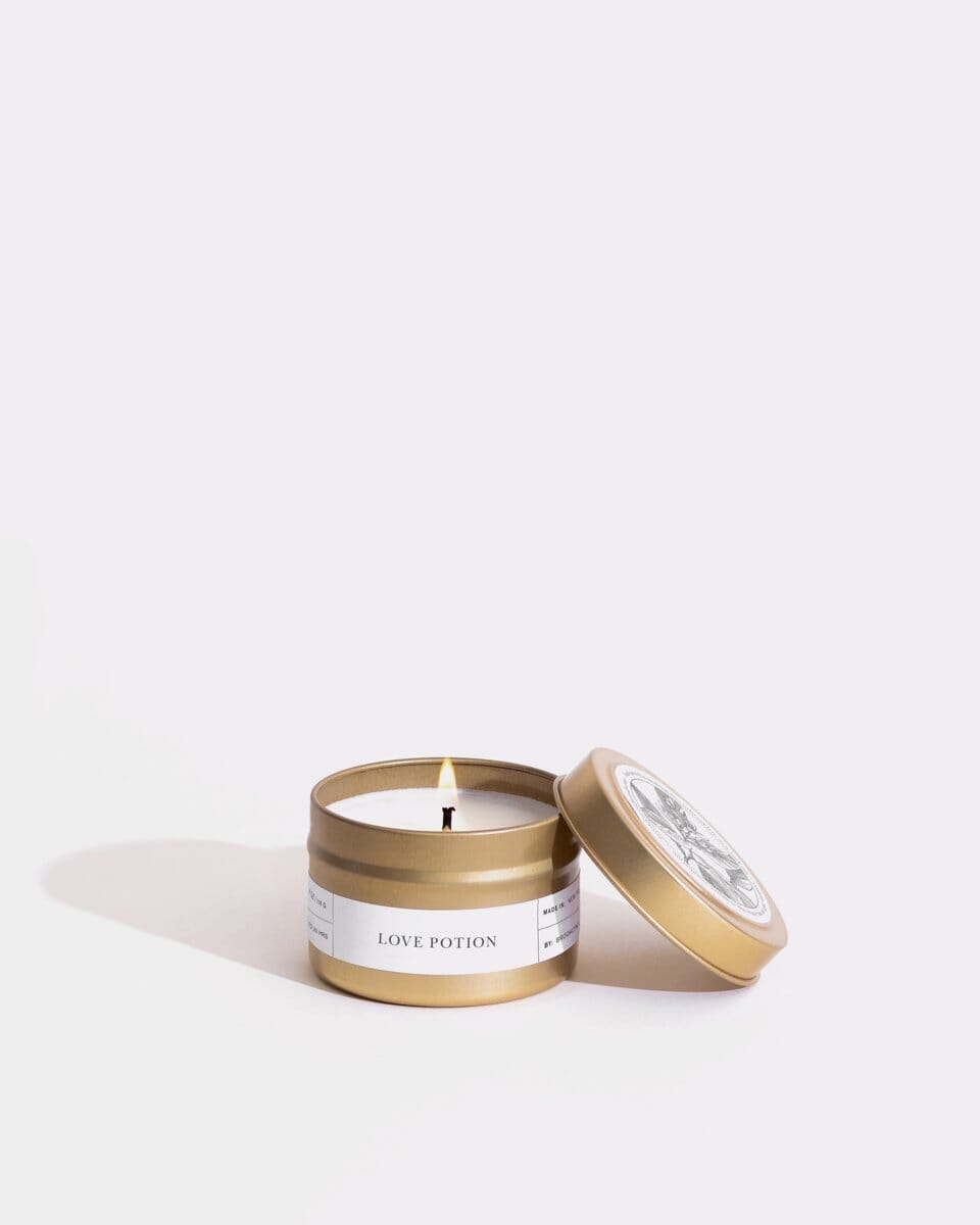 Love Potion Gold Travel Candle Mini Candle Tins Brooklyn Candle Studio 