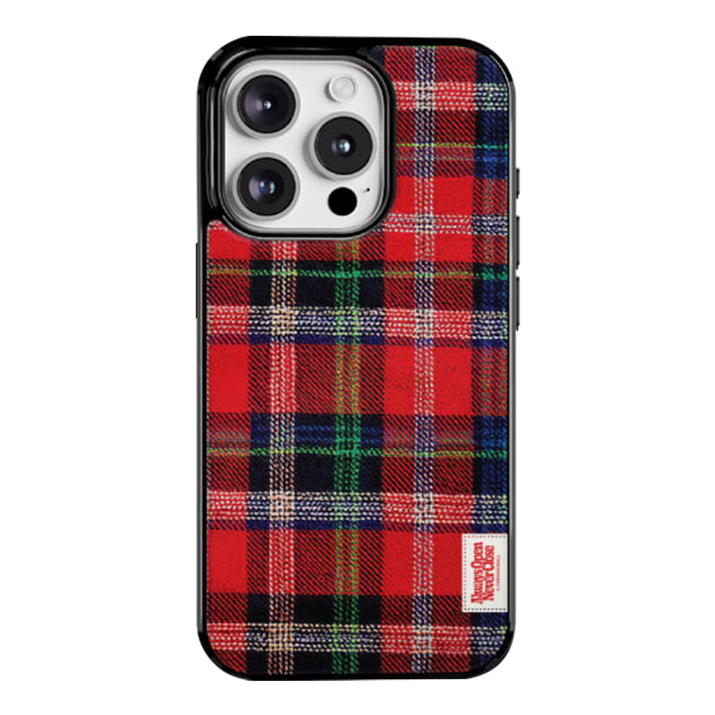 vintage check pattern label [glossy bumper phone case]