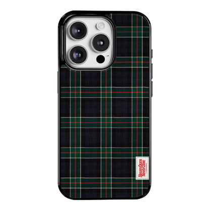 vintage check pattern label [glossy bumper phone case]